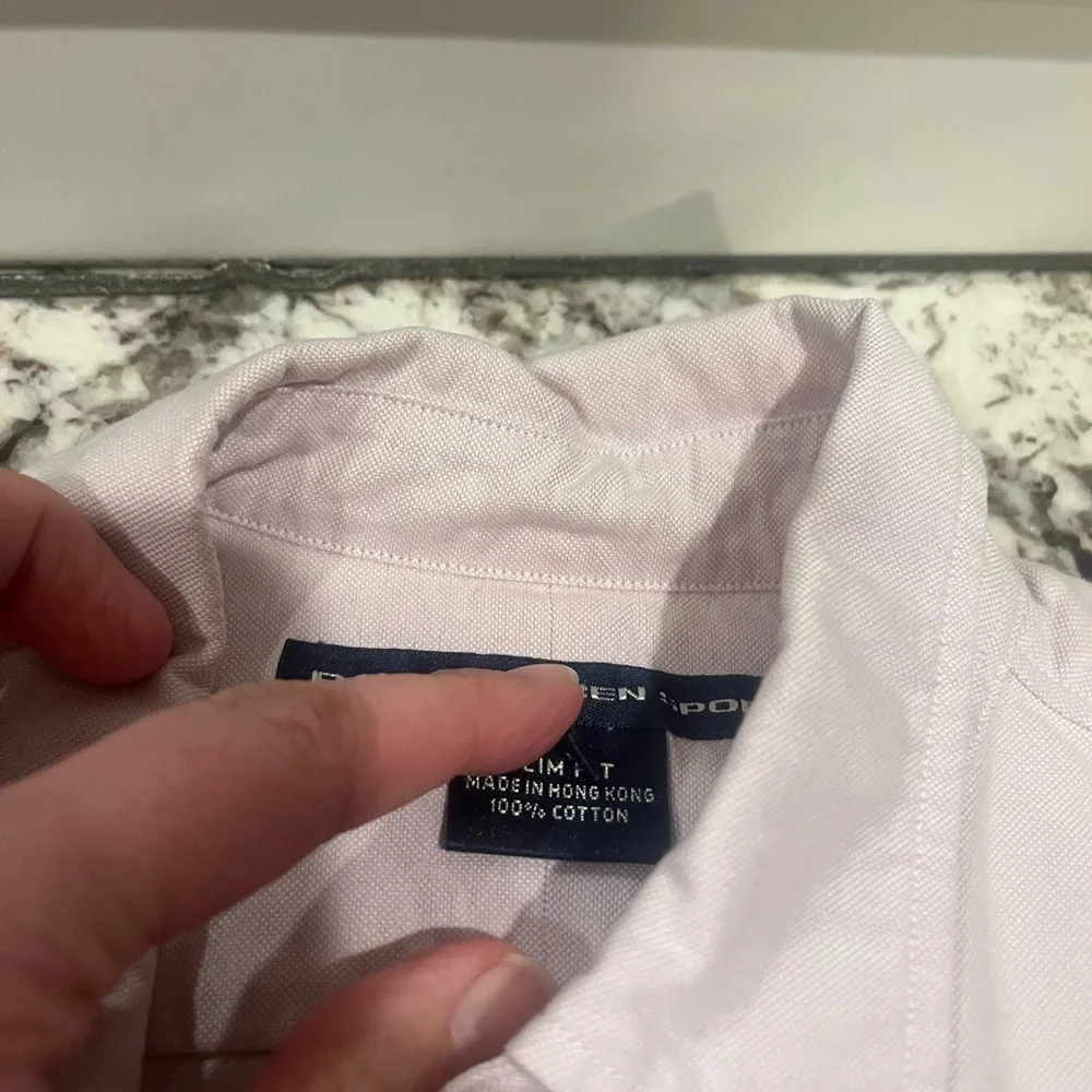 Boys slim fit size 6 light pink 100% cotton polo Ralph Lauren sport Oxford shirt